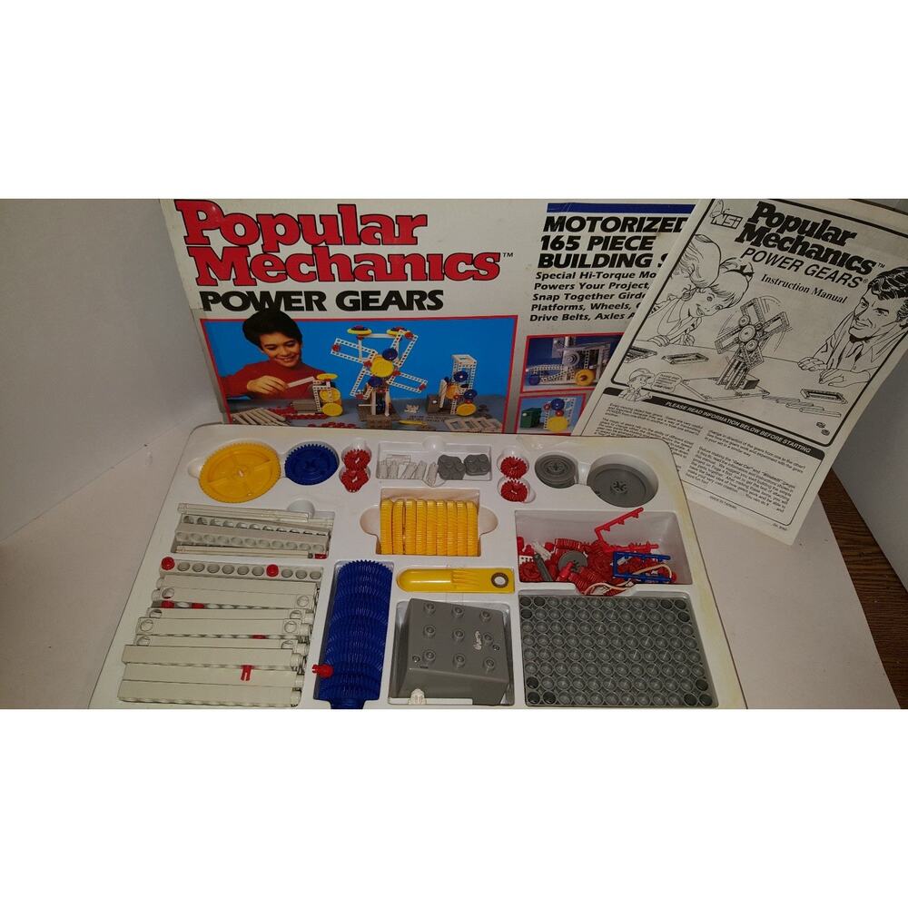 1994 Popular Mechanics Power Gears Motorized Building Set Vintage